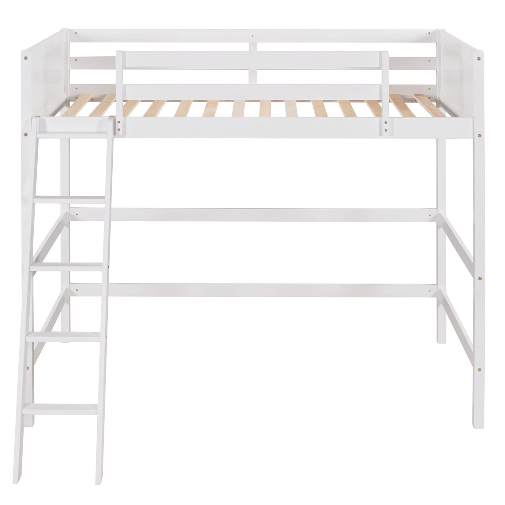 Harper & Bright Designs White Twin Loft Bed for Kids with Ladder - Stylish Wood Frame for Space-Saving Solutions - WoodArtSupply