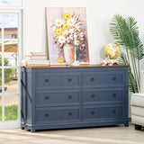 Joaxswe Farmhouse Furniture Set, Nightstands Set of 2 and 6 Drawers Dresser for Bedroom, 58 Inch Wide Wood Dresser and 18" Night Stands with Charging Station for Bedroom, Living Room, Hallway Joaxswe