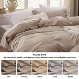 Bedsure Khaki Duvet Cover Queen Size - 3 Pieces Prewashed Cotton-Like Polyester Extra Soft Bedding Set, Includes 1 Duvet Cover 90x90 Inches with Zipper Closure & 2 Pillow Shams, Comforter Not Included Bedsure