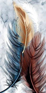 5D Diamond Art Painting Abstract Feather Art Embroidery Cross Stitch Full Round Drill DIY Crystal Acrylic Beads Fantasy Craft Kit Art 12x24Inch WoodArtSupply