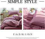 AMWAN Bedding Sets, 3Pcs Jersey Knit Cotton Duvet Cover Twin XL, Purple, Modern Style AMWAN