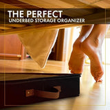 HOMELUX THEORY 2pc Low Profile Under Bed Storage Containers, Thin Under Couch Storage Organizer with Bins & Lids, Underbed Storage Box Ideal for Seasonal Clothes, Blankets, Fabric & Shoes (Black) HOMELUX THEORY