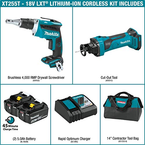 Makita XT255T 18V LXT Lithium-Ion Cordless 2-Pc. Combo Kit (5.0Ah) - WoodArtSupply