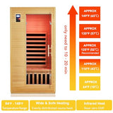 2024 Upgrade 1 to 2 Person Infrared Sauna, Low EMF Infrared Sauna for Home, Indoor Sauna Room, Hemlock Wooden Far Infrared Sauna, Dry Sauna with Bluetooth Speakers, LED Reading and Chromotherapy Lamp PioneerWorks