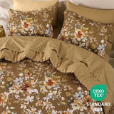 Dobuyly Brown Comforter Set Queen Size, 7 Piece Floral Bedding Comforter Set, Bed in a Bag Botanical Flower Pattern with Sheets, Pillowcases & Shams All Season Dobuyly