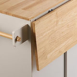 VEVOR Kitchen Island Cart with Solid Wood Top, 45.3" Width Mobile Carts with Storage Cabinet, Rolling Table with Spice Rack, Towel Rack, Drop Leaf and Drawer, Portable Islands on Wheels, White VEVOR