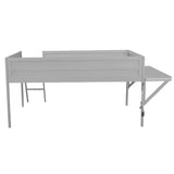 Full Size Wood Loft Bed with Desk and LED, Gaming Loft Bed Frame with Ladder, Grey MaiDeHaoo
