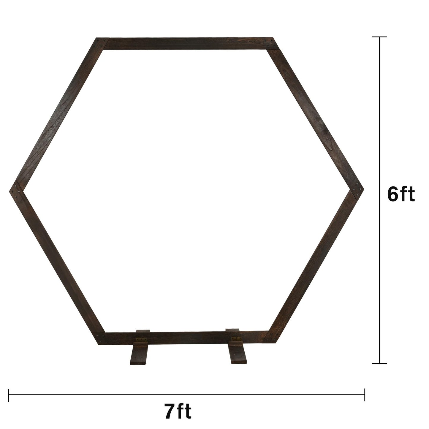 DearHouse Wooden Wedding Arch, 7.2FT Hexagon Wooden Arch for Wedding Wood Arch Wedding Arbor Backdrop Stand for Ceremony Rustic Wedding Birthday Parties Indoor Outdoor Garden Decor - WoodArtSupply