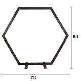 DearHouse Wooden Wedding Arch, 7.2FT Hexagon Wooden Arch for Wedding Wood Arch Wedding Arbor Backdrop Stand for Ceremony Rustic Wedding Birthday Parties Indoor Outdoor Garden Decor DearHouse