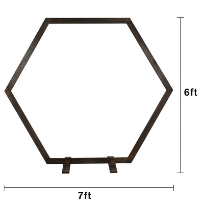 DearHouse Wooden Wedding Arch, 7.2FT Hexagon Wooden Arch for Wedding Wood Arch Wedding Arbor Backdrop Stand for Ceremony Rustic Wedding Birthday Parties Indoor Outdoor Garden Decor - WoodArtSupply