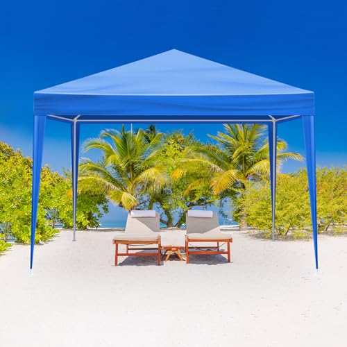 10x10ft Outdoor Wedding Party Canopy Tent,Heavy Duty Waterproof Patio Gazebo Tent,Outside Gazebo Event Shelter Tent,with 4 Removable Sidewalls,for Garden/Patio/Backyard (Blue) Hikarinowa