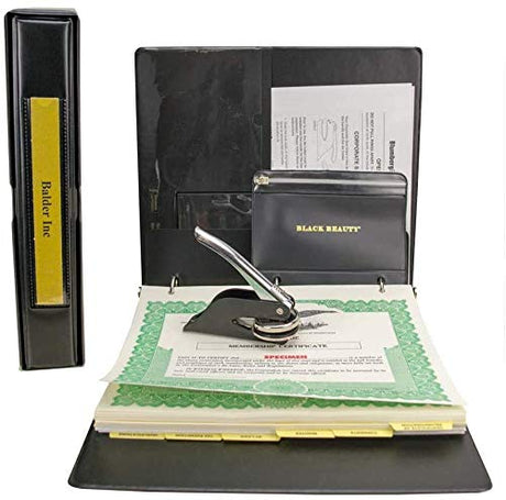 Nonprofit Corporate Kit with Records Binder, Corporate Seal and More from Blumberg (Black Beauty, with PDF Minutes & Bylaws for All States Except NY) Blumberg's Law Products