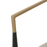 Christopher Knight Home Names Modern Metal Loveseat, Living Room Fabric Upholstered Settee, Curved Open Backrest 2-Seater Sofa, Cozy Couch for Bedroom, Apartment, Home Office, Black+ Gold + Beige Christopher Knight Home