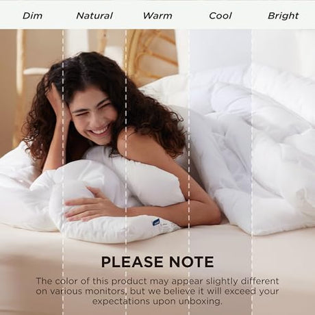 Bedsure Comforter Duvet Insert - Quilted Comforters Full Size, All Season Duvet, GentleSoft Down Alternative Bedding, with 8 Tabs, Gifts for Women/Men, White, Full 86 x 82 Inches Bedsure