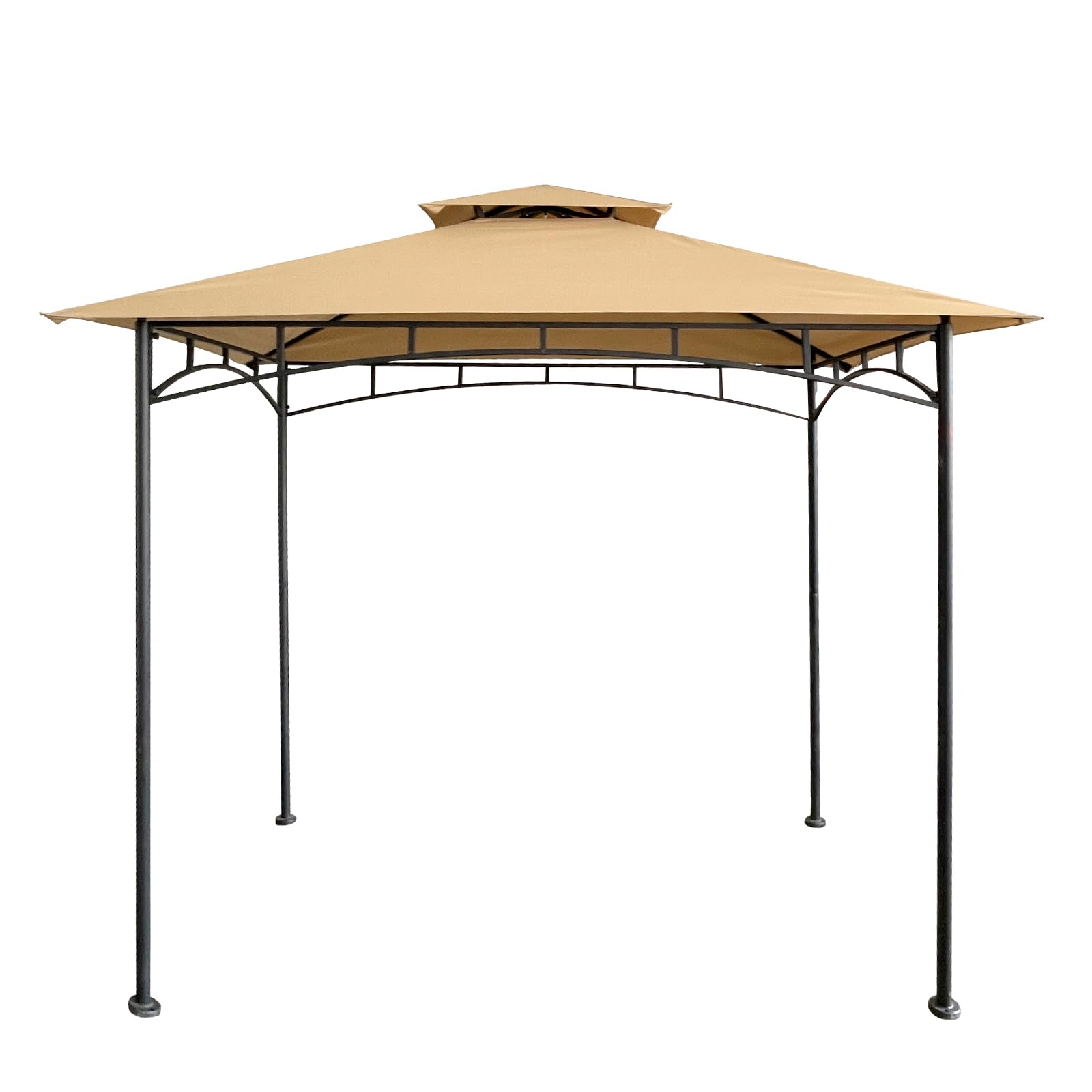 HETTRICK Gazebo Replacement Canopy 5x8 Shelter Double Tiered BBQ Cover Grill Shelter for Shop Garden Patio Yard Outdoor （Beige） - WoodArtSupply