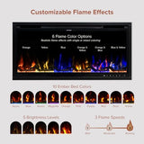 Modern Ember Aerus Slim 36 Inch Smart Linear Electric Fireplace | Recessed in-Wall or Wall-Mount | LED Multiple Flame Colors | Alexa/WiFi Enabled | 4.25” Profile | Remote Included Modern Ember