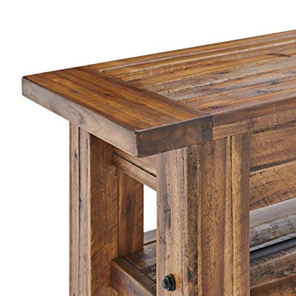 Alaterre Furniture Durango 54" L Industrial Wood Console Table with Two Shelves - WoodArtSupply