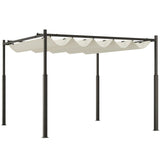 Outsunny 10' x 10' Retractable Pergola Canopy with Magnetic Fixture, UPF30+ Outdoor Patio Sun Shade Shelter, 3.1" Metal Column, for Patio, Garden, Backyard, Deck, Cream White Outsunny