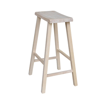 International Concepts 29-Inch Saddle Seat Stool, Unfinished - WoodArtSupply