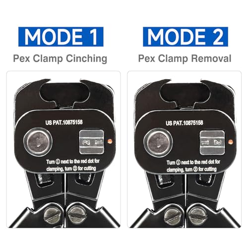 iCrimp PEX Clamp Tool Kit for 3/8-in, 1/2-in, 3/4-in, 1-in PEX Clamp Cinch & Removal, c/w 1/2''(20 Pack) and 3/4''(10 Pack) PEX Clamp Rings, PEX Tubing Cutter iCRIMP