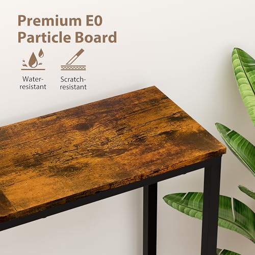 GRLEAF 29.5" Narrow Console Table, Small Entryway Table, Thin Hallway Table Skinny Sofa Side Display Table for Entrance, Bedroom, Living Room, Foyer, Corridor, Office - Rustic Brown (9.5" Deep) GRLEAF