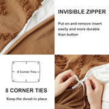 Oli Anderson Tufted Duvet Cover Twin Size, Soft and Lightweight Duvet Covers Set for All Seasons, 2 Pieces Boho Embroidery Shabby Chic Bedding Set (Pumpkin Brown, Twin, 68"×90") Oli Anderson