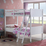 Costzon White Twin Over Twin Convertible Bunk Beds with Ladder and Safety Rail for Kids Costzon
