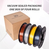RAMBERY 3D Printer Filament Silk PLA Filament 1.75mm Silver Gold Copper Grey, 200g x 4 Spools Shiny Metallic 3D Printing Filament Dimensional Accuracy +/- 0.03 mm RAMBERY