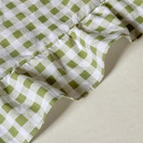 NSNLGSGC Sage Green Ruffle Gingham Comforter Set Queen, Pre-Washed Ruffled Plaid Checked Comforter Bedding, 3 Pieces Vintage Farmhouse Grid Bedding Set(Green Gingham, Queen) NSNLGSGC
