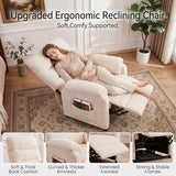 Veemuaro Power Recliner Chair, Electric Reclining Armchair with Remote and Memory Function for Small Space, Soft Chenille Fabric 7-Zone Support, Heavy Duty Steel Frame
