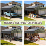 Greesum 10x15FT Metal Carport with Heavy Duty Frame and Galvanized Steel Roof, Vertical Carports with Side Support Rods, Canopy Shelter for Car, Pickup Trucks, Boats and Tractors, Party, Gray Greesum