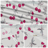 3-Piece Double-Sided Printed Duvet Cover Set Single – Soft Microfiber Bedding with Minimalist Cherry Romantic Design with Zipper Closure,Includes 1 Duvet Cover + 2 Pillowcases Light Color Generic