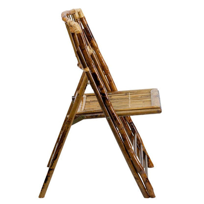 Flash Furniture Bamboo Folding Chairs | Set of 2 Bamboo Wood Folding Chairs