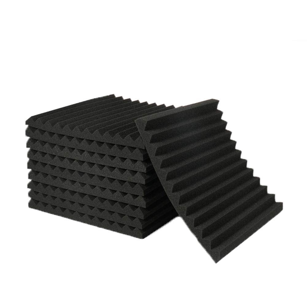 Burdurry 24 Pack Acoustic Panels Soundproof Studio Foam for Walls Sound Absorbing Panels Sound Insulation Panels Wedge for Home Studio Ceiling, 1" X 12" X 12",(24pcs, Black) Burdurry