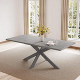ZckyCine Modern Dining Table Table Set for 6-8 Person for Dining Room, Kitchen Table Set with Steel Legs ZckyCine