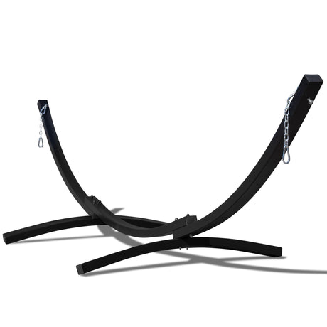 Lazy Daze Hammocks Metal Arc Hammock Stand with Chains Fit 9-11 FT Hammocks, 2-Person Weather-Resistant Steel Curved Heavy Duty Hammock Stand 500 LB Capacity for Outdoor, Black Lazy Daze Hammocks