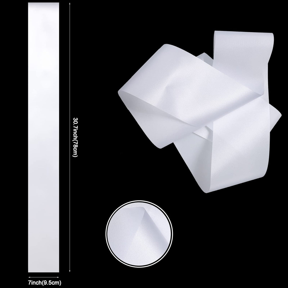 Sintege 6 Pieces Sublimation Blank Satin Sash, Plain Sashes Party Accessory for Graduation Wedding Party and DIY, Design Your Sash Sintege