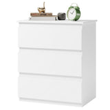 Bamjoy White Nightstand with 3 Drawers, Beside Table with Drawers for Bedroom, Small Side Table Storage Cabinet 3 Drawer Night Stand for Home Office, 18.0W x 14.0D x 24.8H Inches Bamjoy