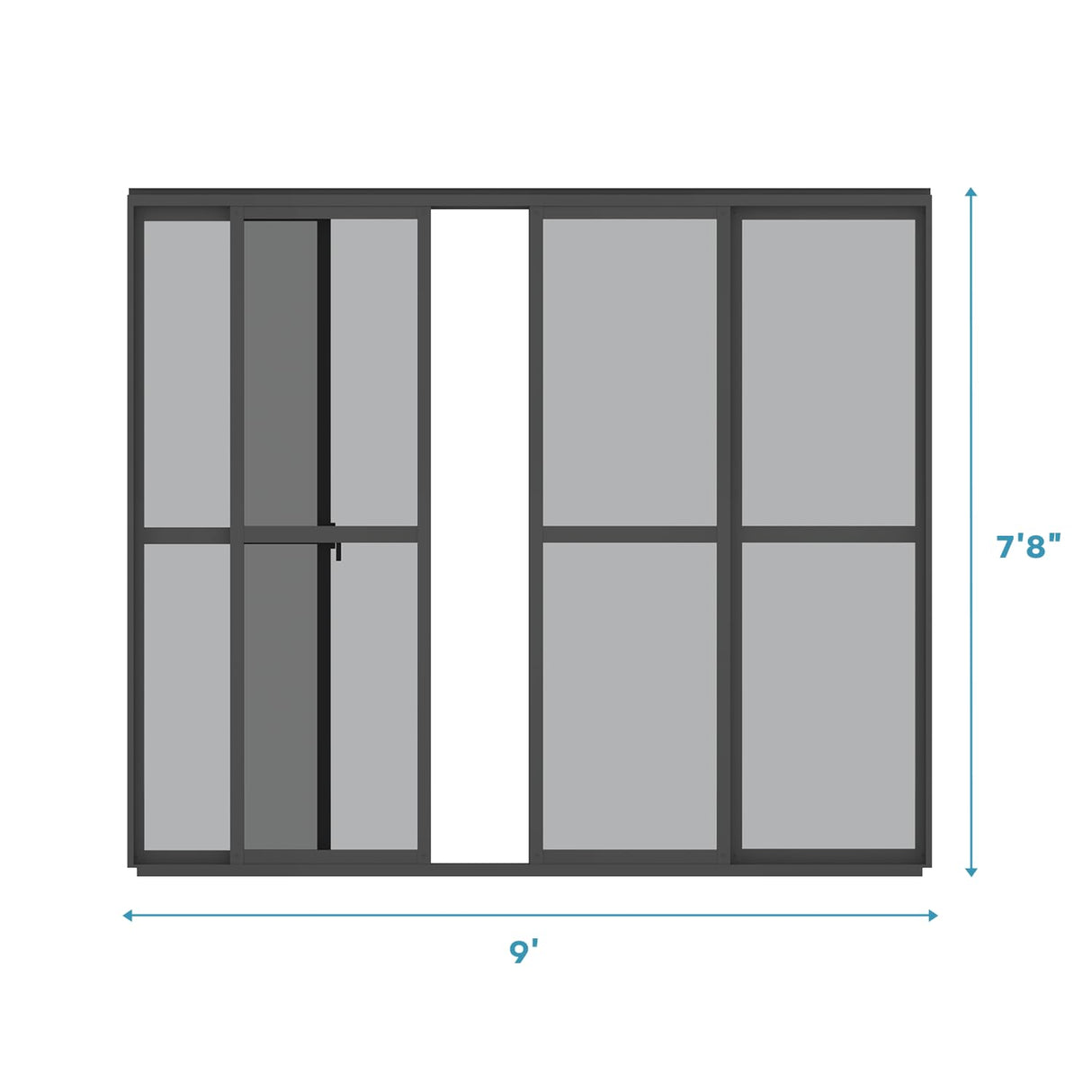 Mirador Accessory - 10' Sliding PC Door with Handle for Pergola 111 Series, 4-Piece Detachable Moveable Door, Easy Install Windproof UV-Resistant, Charcoal, not pergola MIRADOR
