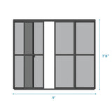 Mirador Accessory - 10' Sliding PC Door with Handle for Pergola 111 Series, 4-Piece Detachable Moveable Door, Easy Install Windproof UV-Resistant, Charcoal, not pergola MIRADOR