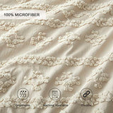 Oli Anderson Beige Queen Comforter Set Tufted Bedding Set Queen 3 Pieces, Boho Shabby Chic Comforter with 2 Pillowcases (Beige,Queen) Oli Anderson