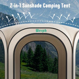 Werph Pop Up Screen Tent Canopy, Portable Screen Canopy with Mosquito Net, Outdoor Screen Room Tent 12 x12 FT with Carry Bag for Lawn & Garden, Parties，Beige Werph