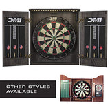 DMI Sports Paris Bristle Dartboard Cabinet Sets - Includes LED Lighting or Electronic Scoring Option, Rustic Grey (D4400W) DMI Sports
