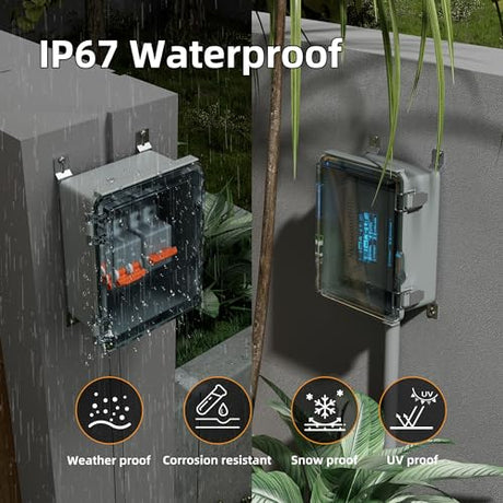 Joinfworld Outdoor WiFi Enclosure Weatherproof Locking Outdoor WiFi Box Plastic Waterproof Switch Router Enclosure Box 8.7x6.7x4.3 Joinfworld