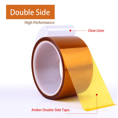 APT, Double Side Polyimide Adhesive Tape, HighTemperature and Heat Tape, for Masking, Soldering, Electrical, 3D Printer Application. (0.5" x 36Yd) - WoodArtSupply