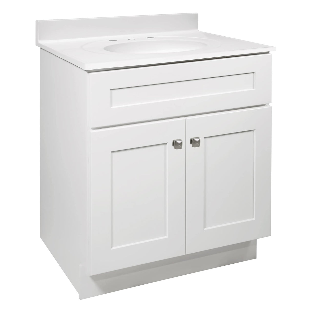 Design House Brookings 30 Inch Bathroom Vanity, Ready to Assemble, Solid Wood, Sherwin Williams® White, 586941 Design House