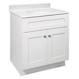 Design House Brookings 30 Inch Bathroom Vanity, Ready to Assemble, Solid Wood, Sherwin Williams® White, 586941 Design House