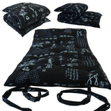 D&D Futon Furniture Black Bamboo Design Traditional Japanese Floor Mattresses, Foldable Cushion Mats, Yoga, Meditation D&D Futon Furniture