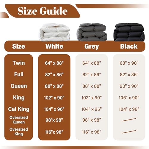 Cosybay King Size Feather Down Fiber Comforter - All Season White Duvet Insert - Luxury Medium Warmth Hotel Bedding Comforter,100% Cotton Cover-King, 106 x 90 Inch Cosybay