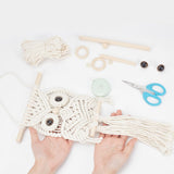 BEUNITONE Leisure Arts Macrame Kit for Beginners Owl Macrame Kit DIY Macrame Kit with Instructions Video Macrame Wall Hanging Supplies Dream Catcher Kit for Room Wall Decoration Easy to Install BEUNITONE